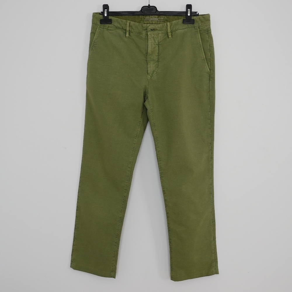 Incotex Men's Slim Fit Stretch Green-Khaki Pants Size 34
